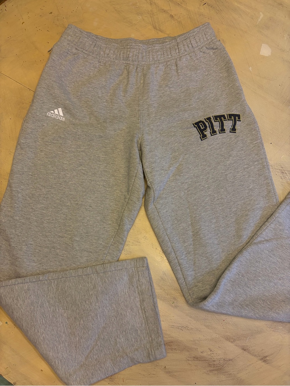 Adidas Pitt Panthers Sweatpants Mens Size Med, Gray NCAA zip pockets